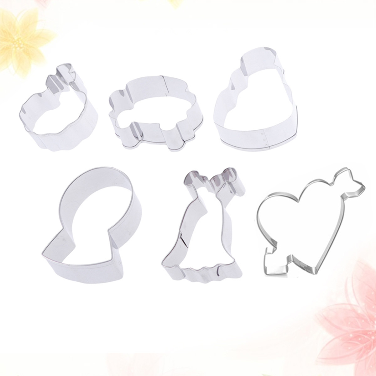 Cookie Cutter Set - Zestaw 6 foremek do ciastek ślubnych