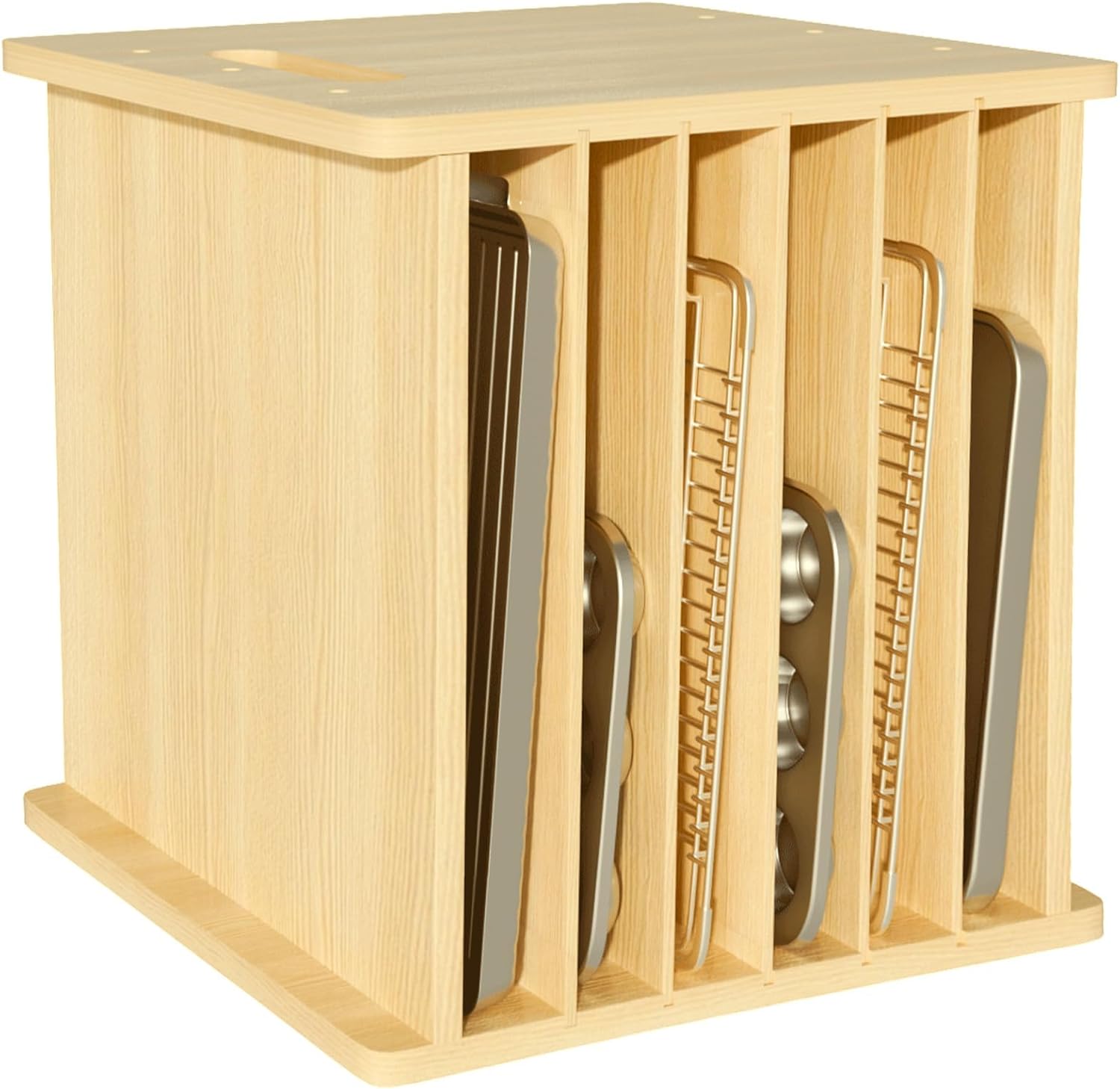 Kitchen Cabinet Baking Organizer - Drewniany organizer do blatu piekarniczego, pionowy