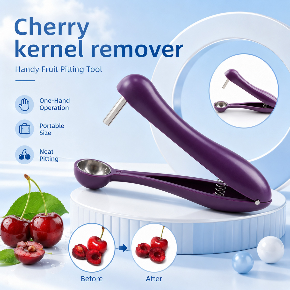 Kitchen Tools For Baking - Ręczny wykrawacz do pestek wiśni i