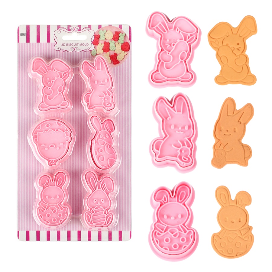 Cookie Cutter Set - 6 sztuk/zestaw zając wielkanocny foremki do