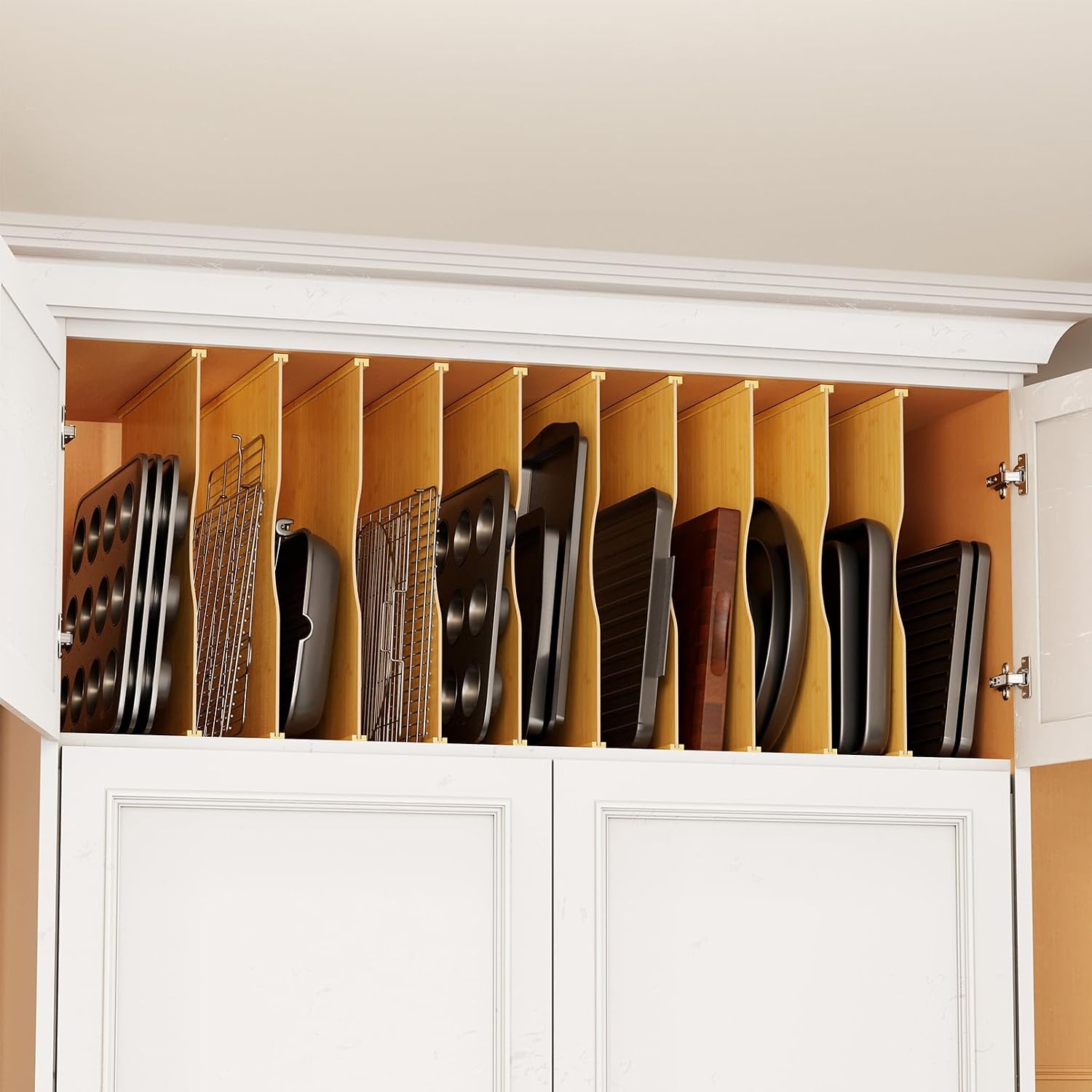 10 sztuk bambusowych przegróde – Kitchen Cabinet Baking Organizer recenzja i cena