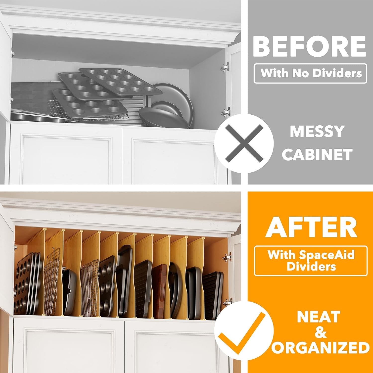 10 sztuk bambusowych przegróde – Kitchen Cabinet Baking Organizer recenzja i cena